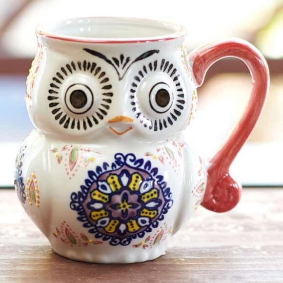 Hand Painted Owl Ceramic Mug - Picture 1 of 9